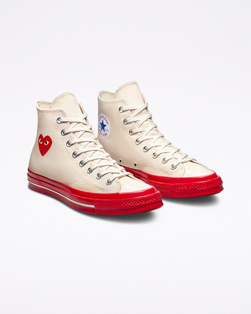 Tenisi Inalti Barbati Converse x Comme des Garçons PLAY Chuck 70 Rosii | RO VPTKH037